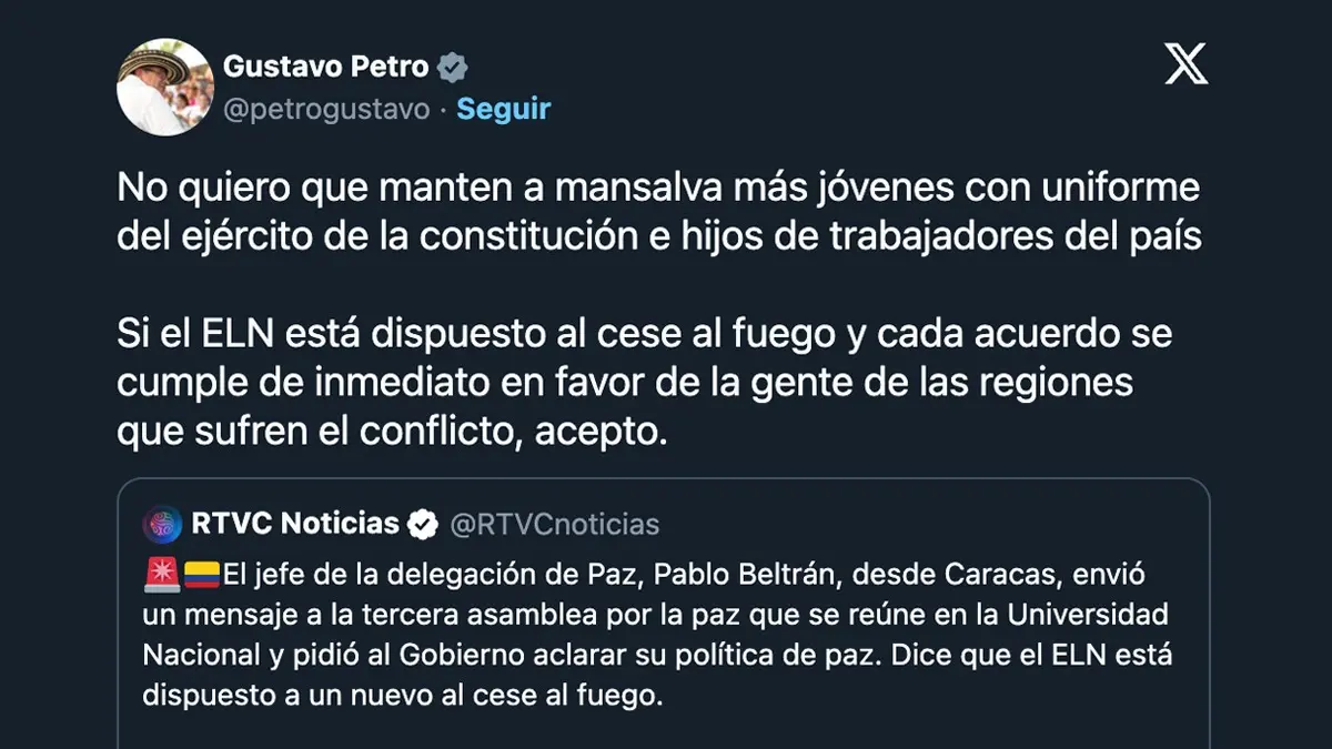 El Presidente Gustavo Petro reafirma su compromiso con la paz